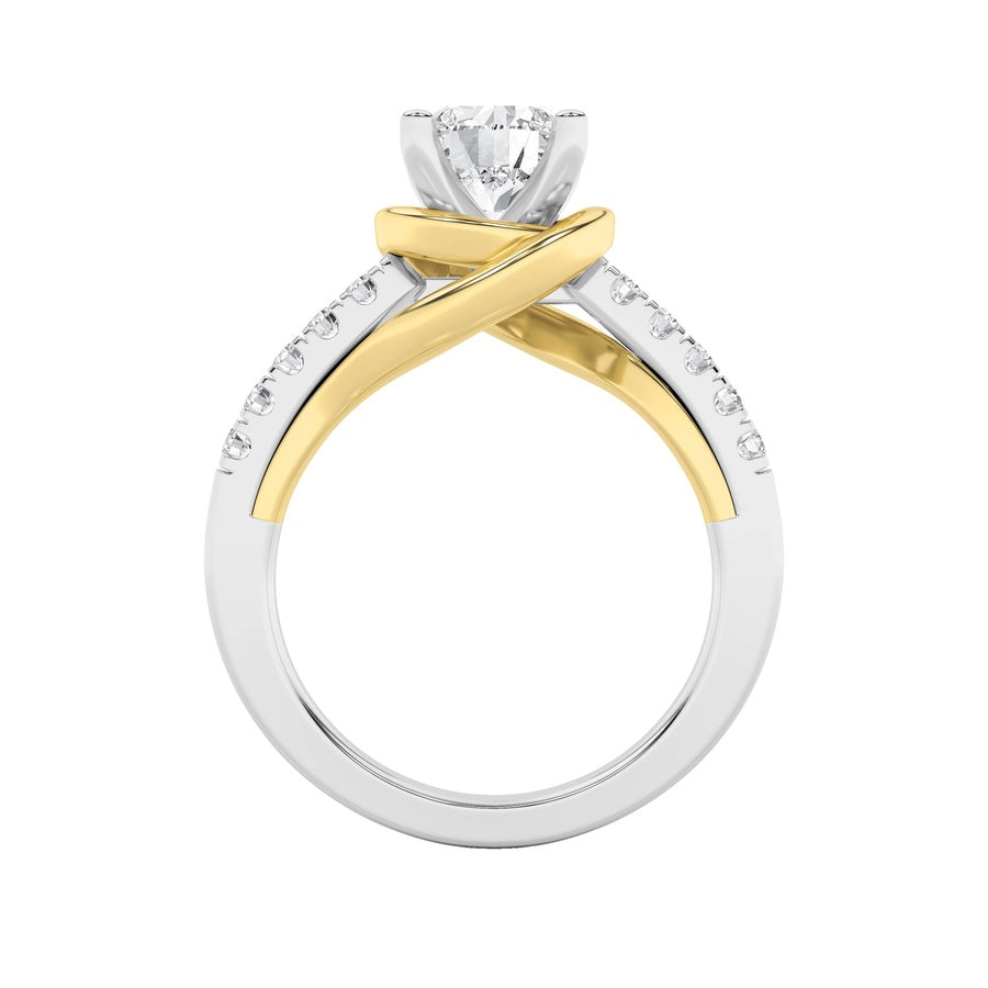2Cttw Round Shaped Lab Grown Diamond (F/VS)  Ringin 14K Gold