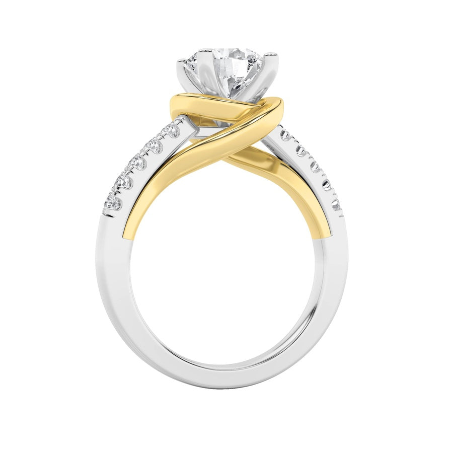 2Cttw Round Shaped Lab Grown Diamond (F/VS)  Ringin 14K Gold