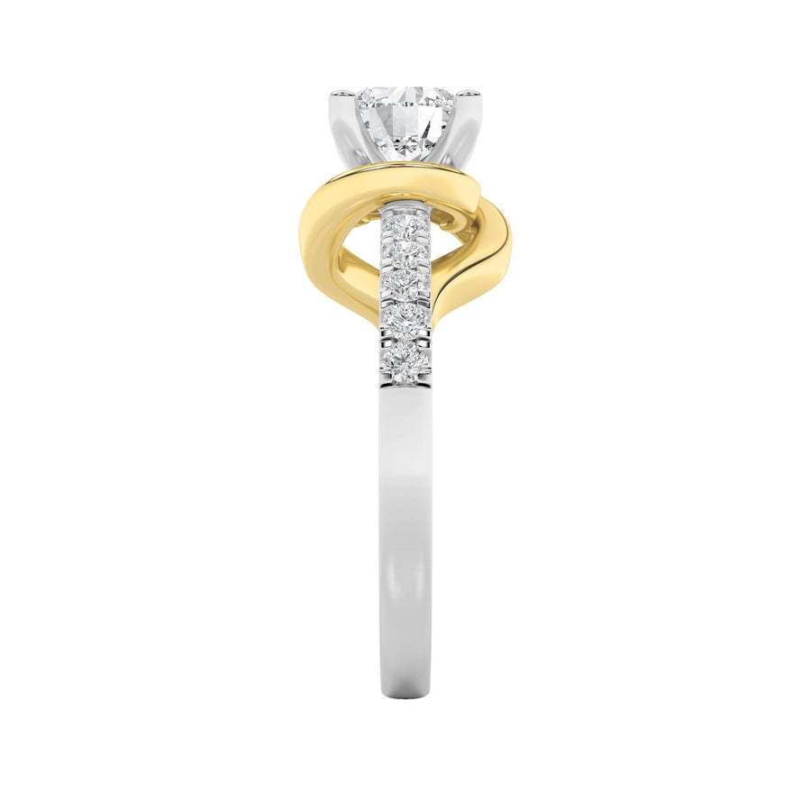 2Cttw Round Shaped Lab Grown Diamond (F/VS)  Ringin 14K Gold
