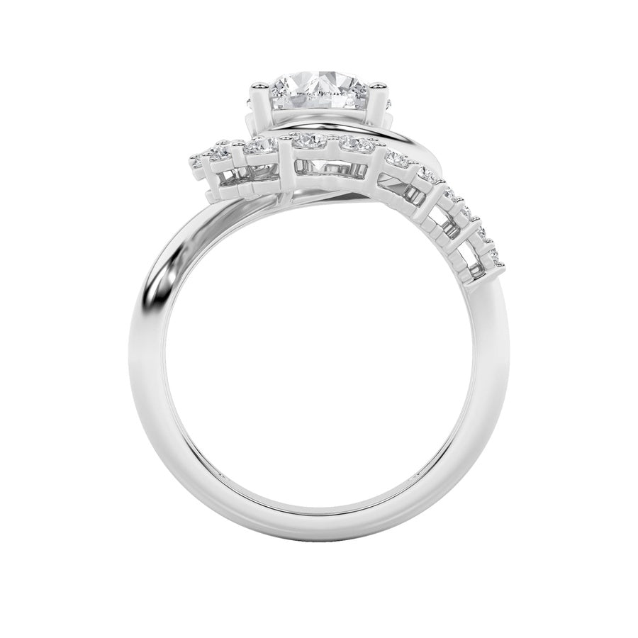 Round Shape Swirl Accented Fashion Ring lab grown diamond