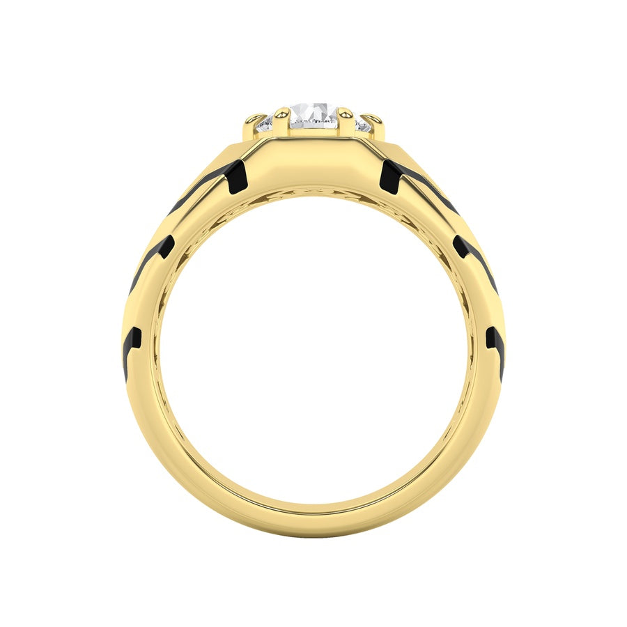 1.5Cttw Round Shaped Lab Grown Diamond (F/VS) MensRing in 14K White Gold