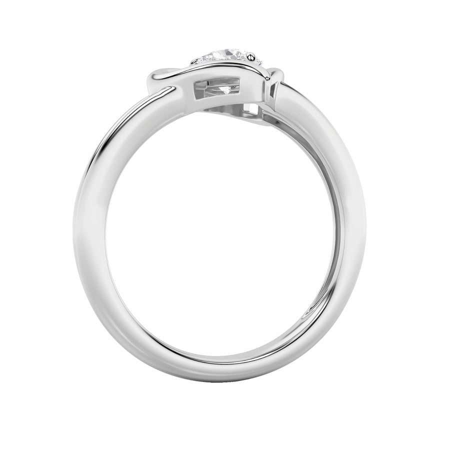 Pear Shape Heart Ring lab grown diamond