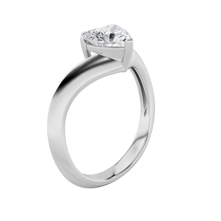 1Cttw Heart Shaped Lab Grown Diamond (F/VS) HeartShaped Ring in 14K Gold