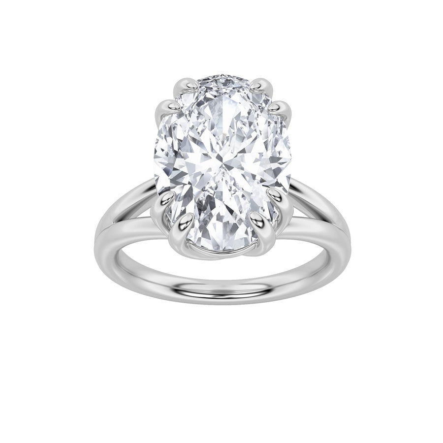 Oval Shape Bold Split Shank Solitaire Engagement Ring lab grown diamond