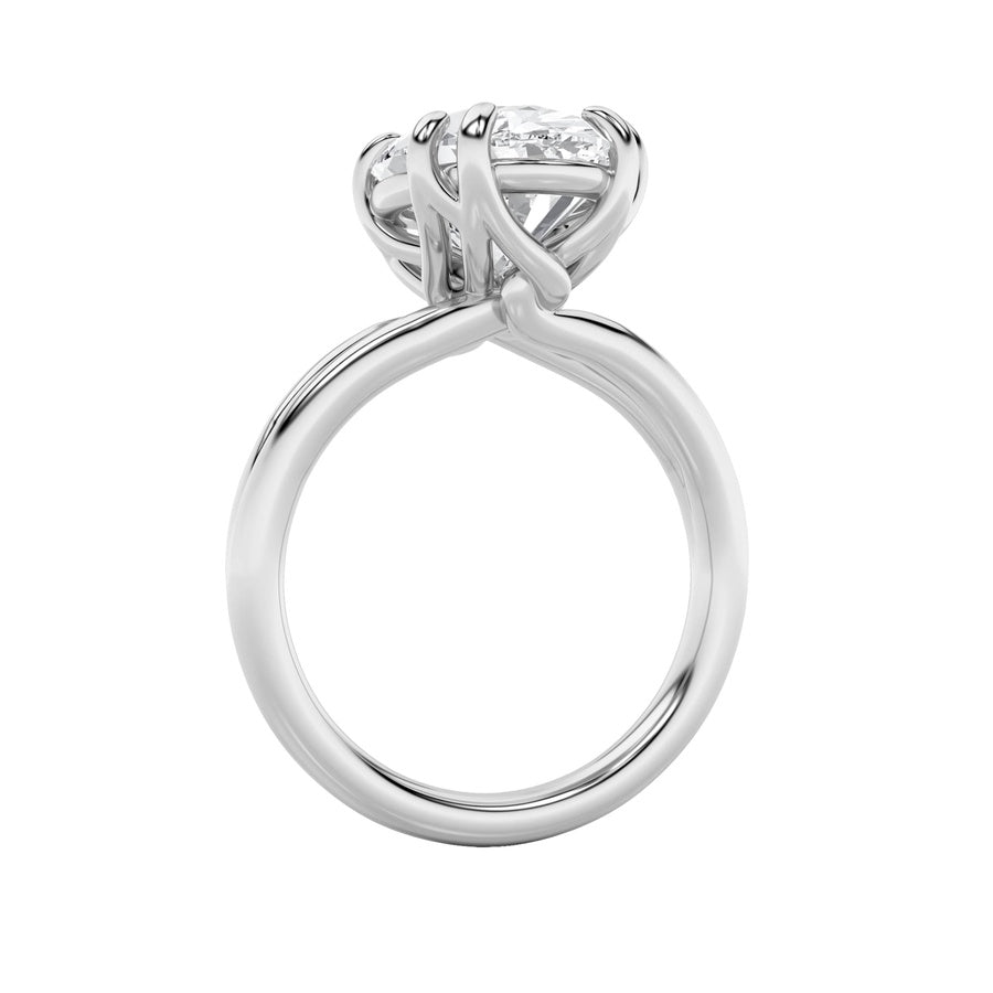 Oval Shape Bold Split Shank Solitaire Engagement Ring lab grown diamond