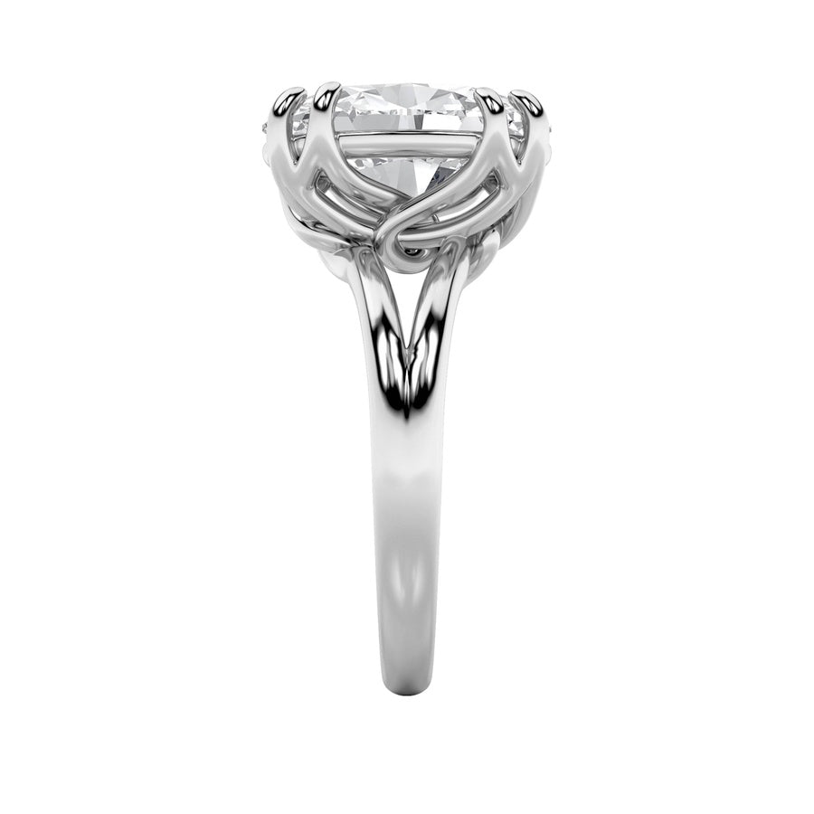 Oval Shape Bold Split Shank Solitaire Engagement Ring lab grown diamond