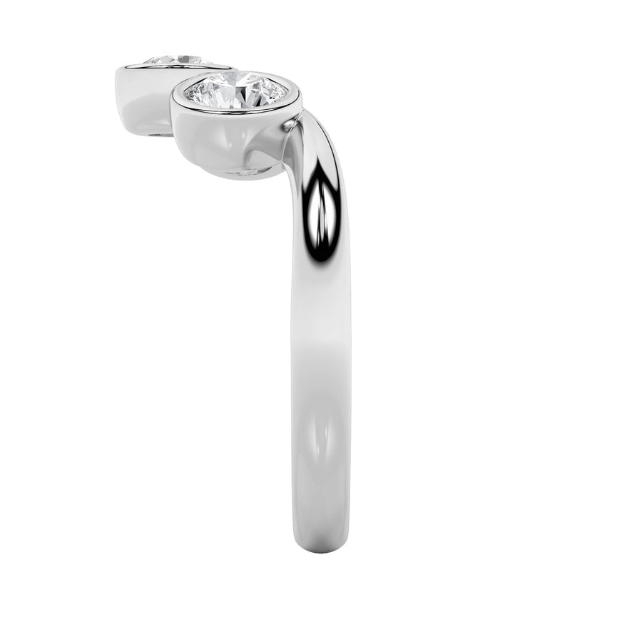 Round Shape Three Stone Ring lab grown diamond
