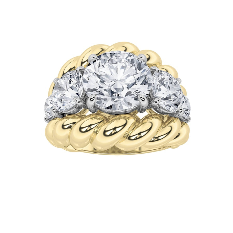 Round Shape Five Stone Ring lab grown diamond