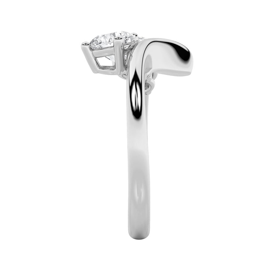 Round Shape Three Stone Ring lab grown diamond