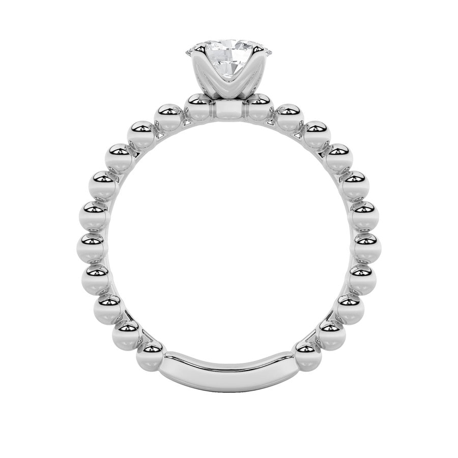 0.5Cttw Oval Shaped Lab Grown Diamond (F/VS) Petite Solitaire Engagement Ring in 14K Gold