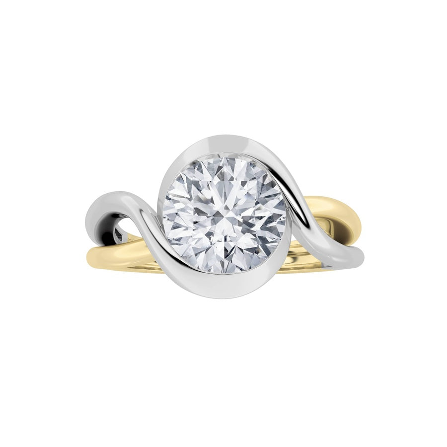 Round Shape Solitaire Engagement Ring lab grown diamond