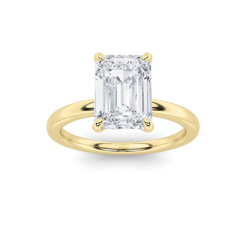 1CTW Emerald Shaped Lab Grown Diamond Classic Solitaire Ring in 14K Gold (F/VS)