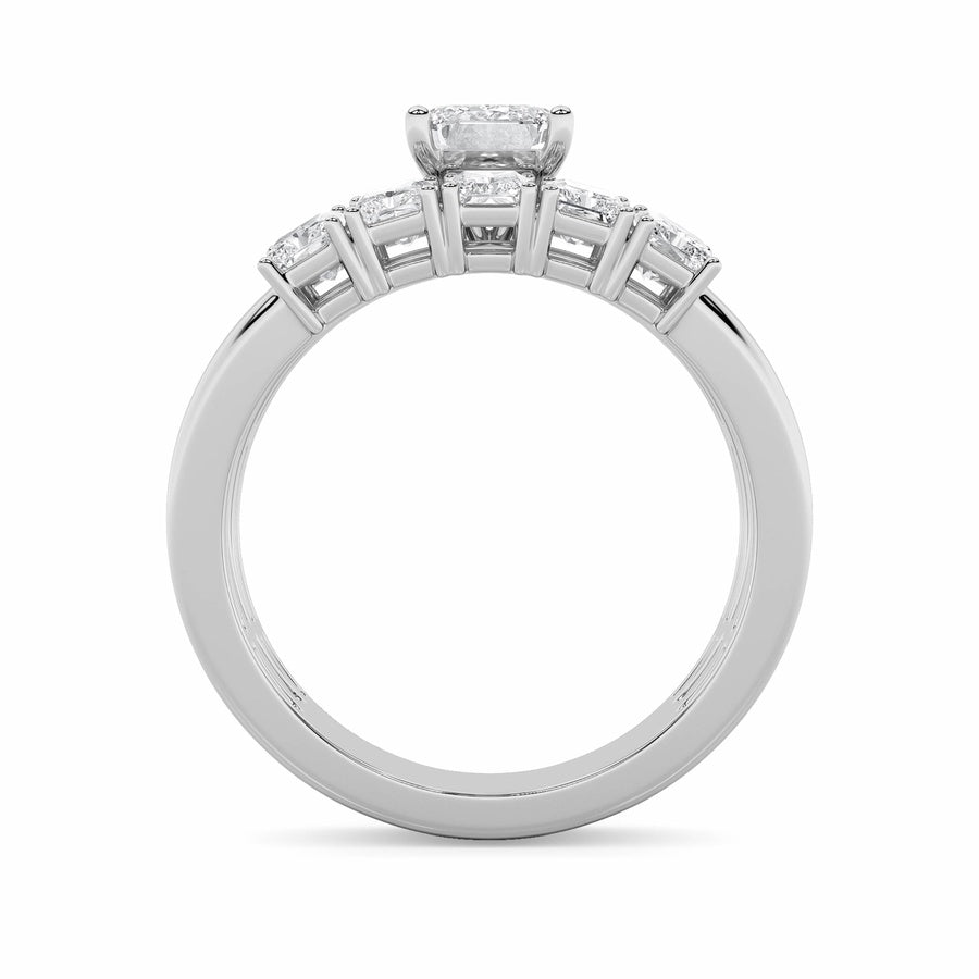 2.5Cttw Radiant Shaped Lab Grown Diamond (G/VS) Bridal Set with Matching Band and  Ring in 14K Gold