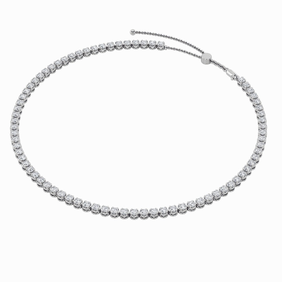 Round Shape Bezel Set Tennis Necklace lab grown diamond