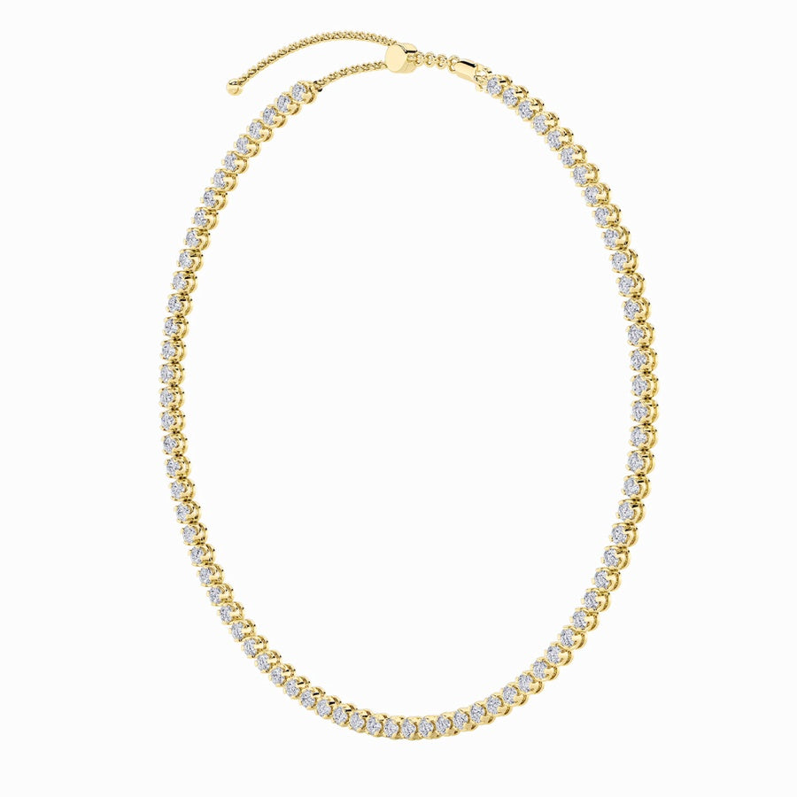 Round Shape Bezel Set Tennis Necklace lab grown diamond