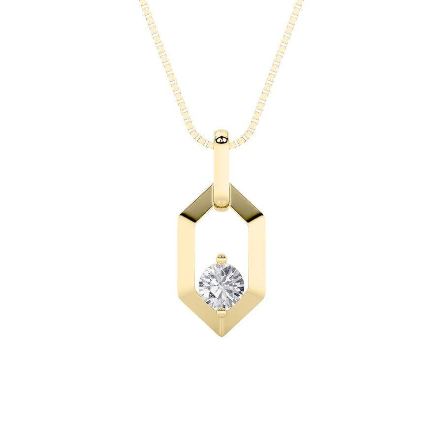 0.25Cttw Round Shaped Lab Grown Diamond (F/VS) Fancy Pendant in 14K White Gold