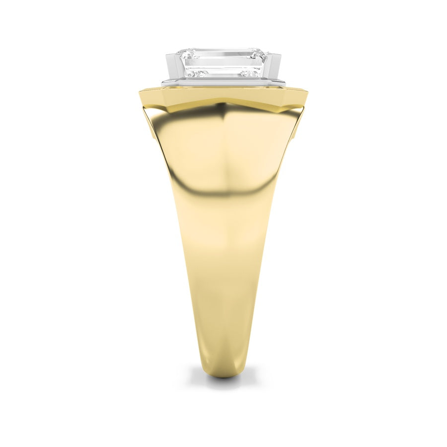 Emerald Shape Mens Ring lab grown diamond