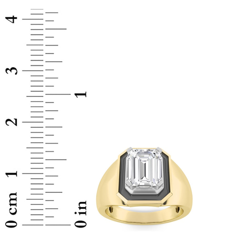 Emerald Shape Mens Ring lab grown diamond