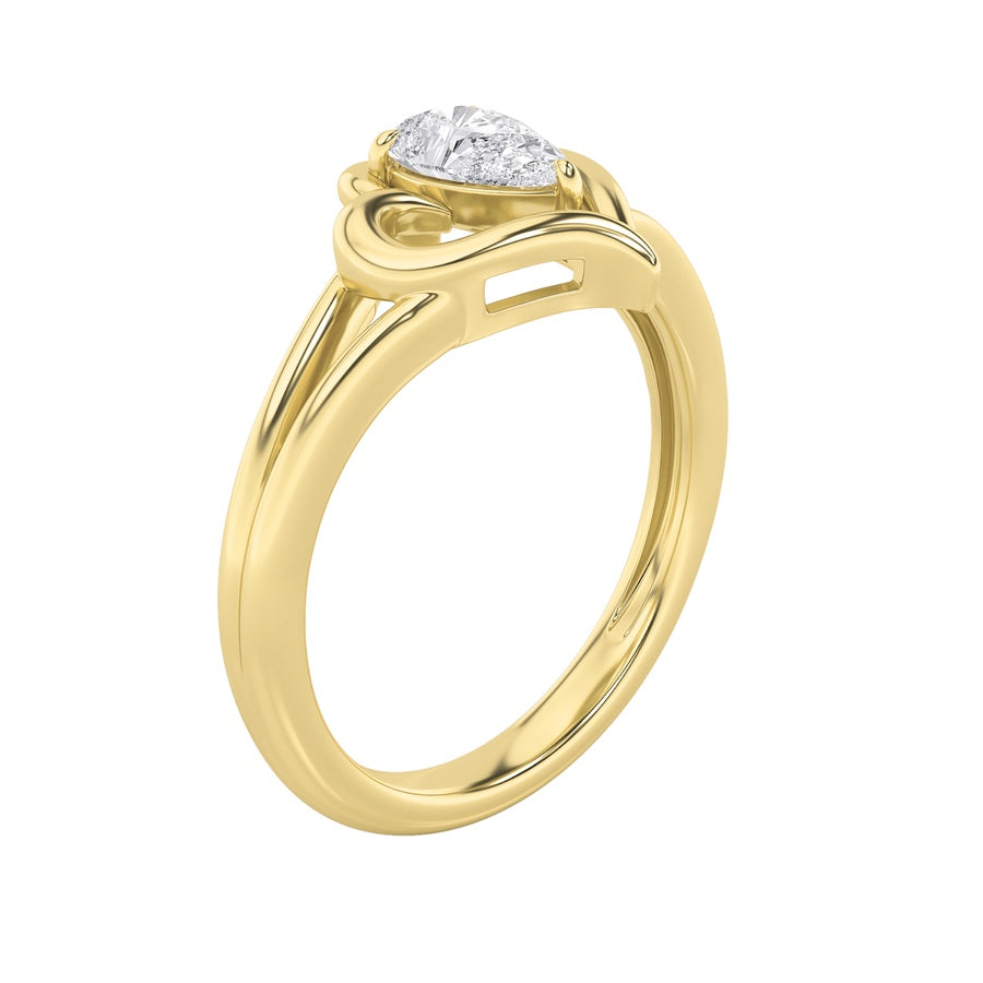 Pear Shape Heart Ring lab grown diamond