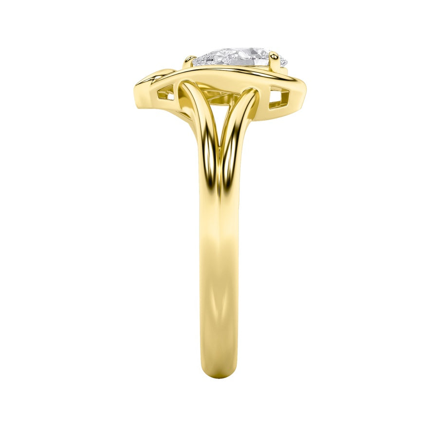 Pear Shape Heart Ring lab grown diamond