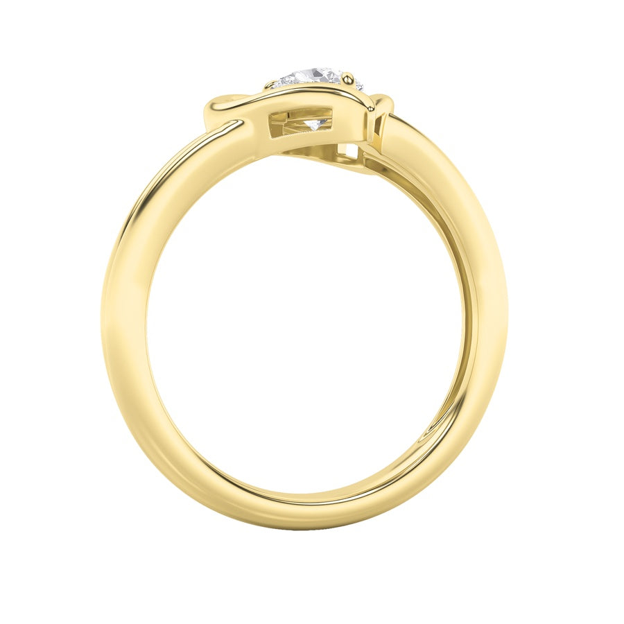 Pear Shape Heart Ring lab grown diamond