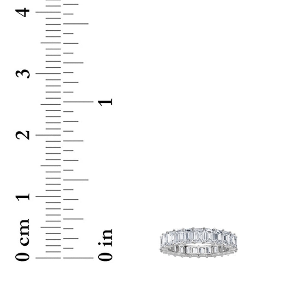 2.5Cttw Emerald Shaped Lab Grown Diamond Split Prong Eternity Ring in 14K Gold (F/VS)