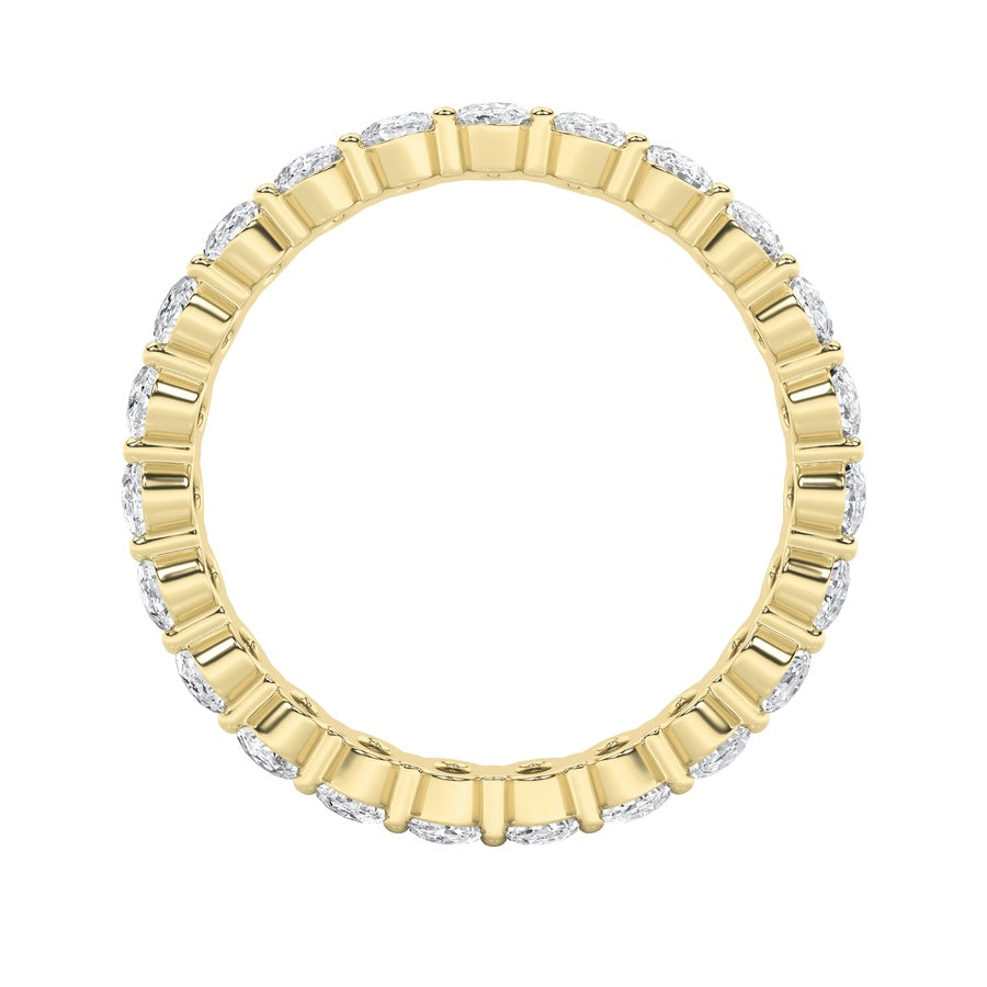 4.25Cttw Oval Shaped Lab Grown Diamond Split ProngEternity Ring in 14K Gold (F/VS)