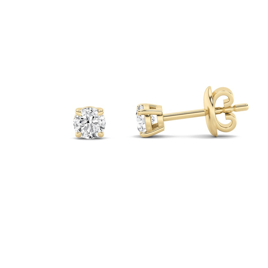 Round Shape Classic Basket Set Stud Earrings lab grown diamond