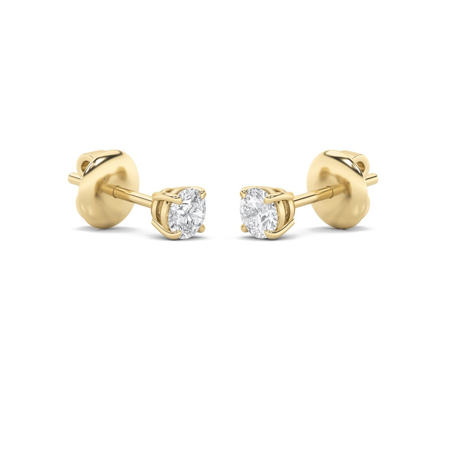 Round Shape Classic Basket Set Stud Earrings lab grown diamond
