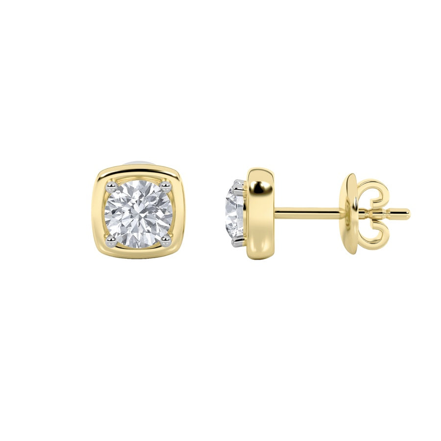 Round Shape Stud Earrings lab grown diamond