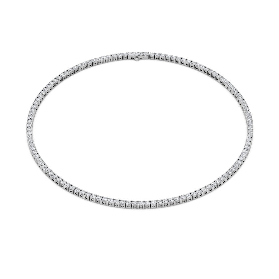 24.2Cttw Round Shaped Lab Grown Diamond Tennis Necklace in 14K Gold (F/VS)