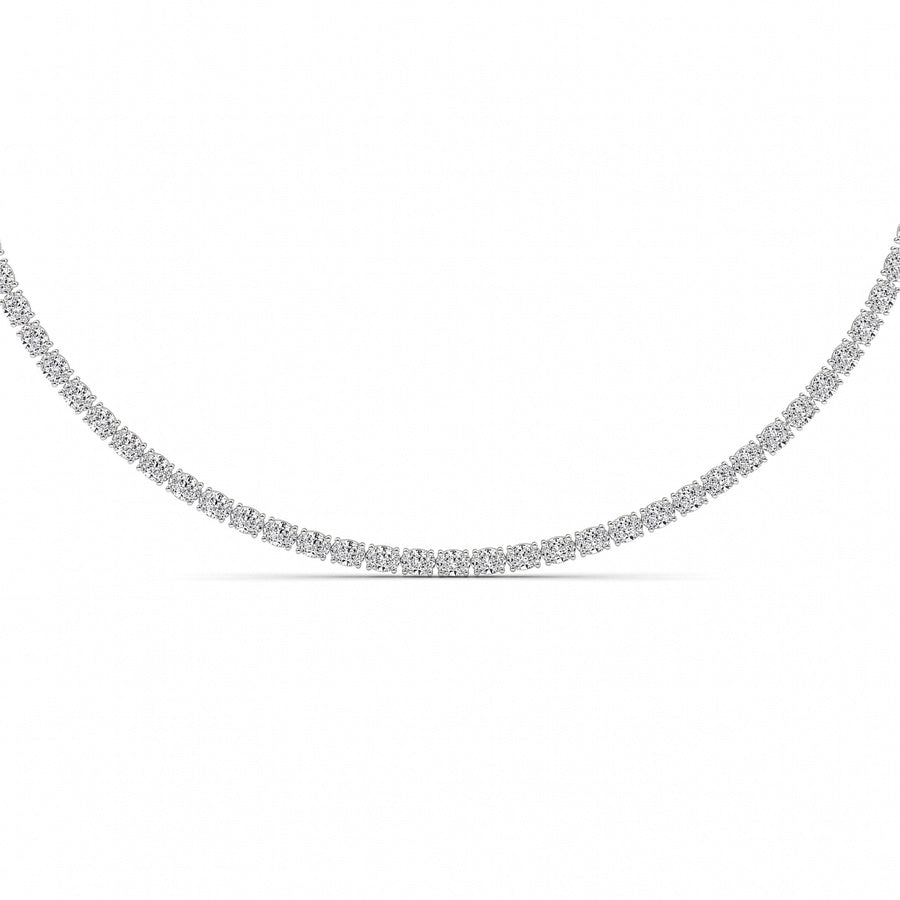 25Cttw Oval Shaped Lab Grown Diamond Tennis Necklace in 14K Gold (F/VS)