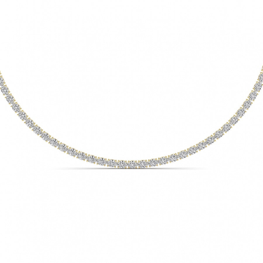 25Cttw Oval Shaped Lab Grown Diamond Tennis Necklace in 14K Gold (F/VS)