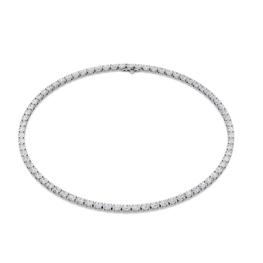 36Cttw Oval Shaped Lab Grown Diamond Tennis Necklace in 14K Gold (F/VS)