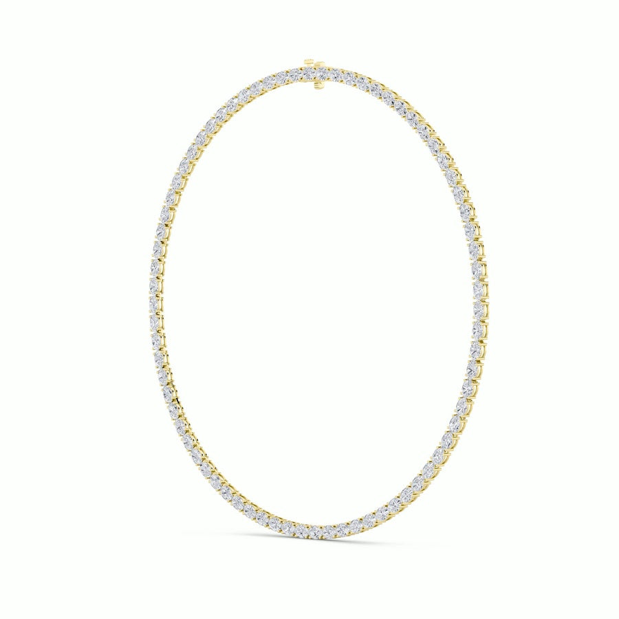 36Cttw Oval Shaped Lab Grown Diamond Tennis Necklace in 14K Gold (F/VS)