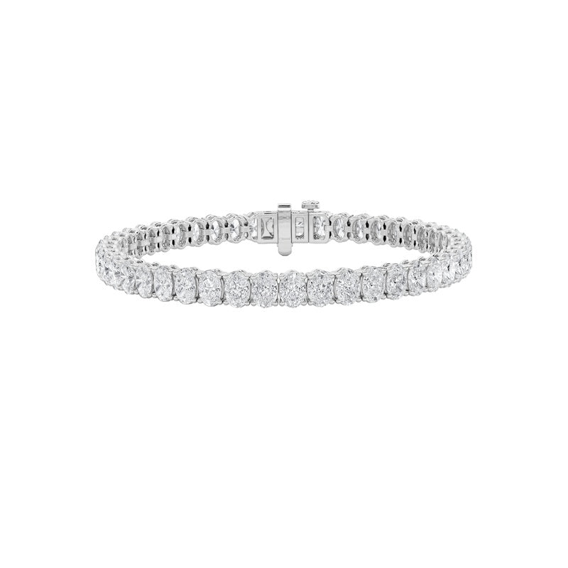 11.75CTW Oval Shaped Lab Grown Diamond North  South Bracelet in 14K Gold (F/VS)