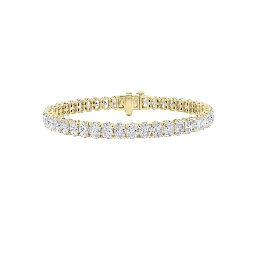 6Cttw Oval Shaped Lab Grown Diamond North South Bracelet in 14K Gold (F/VS)
