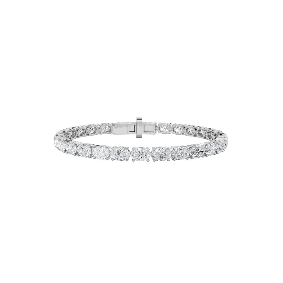7.5Cttw Oval Shaped Lab Grown Diamond East & WestBracelet in 14K Gold (F/VS)