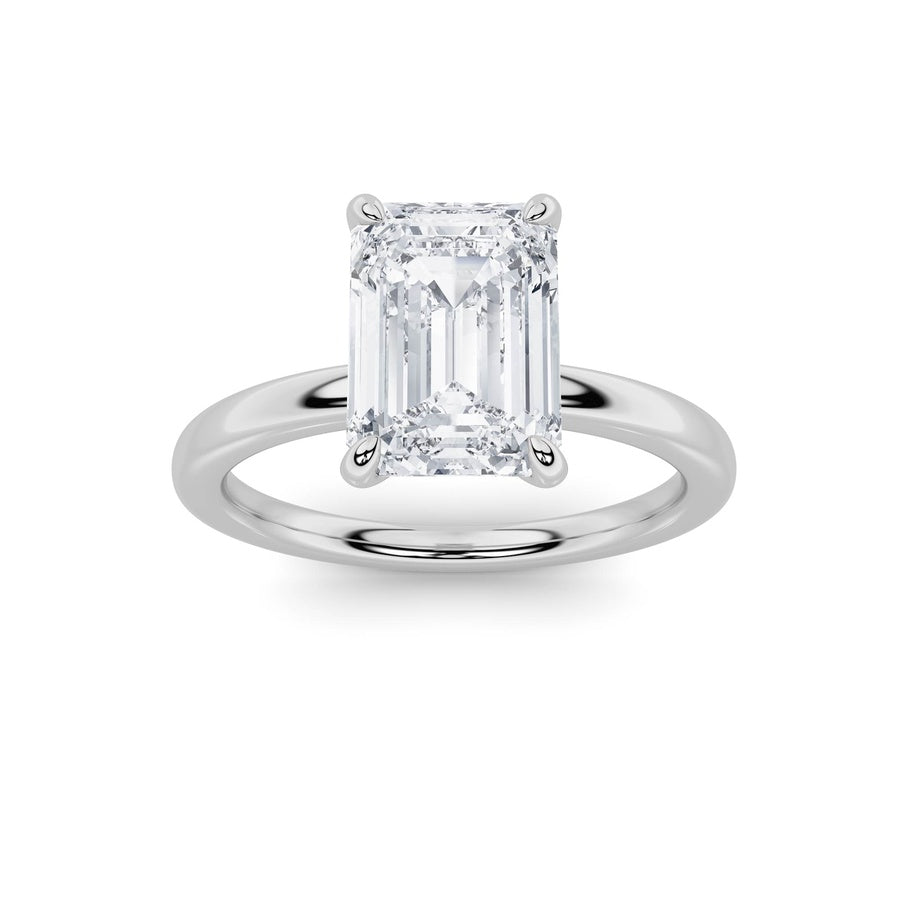 1Cttw Emerald Shaped Lab Grown Diamond Classic Solitaire Ring in 14K Gold (F/VS)