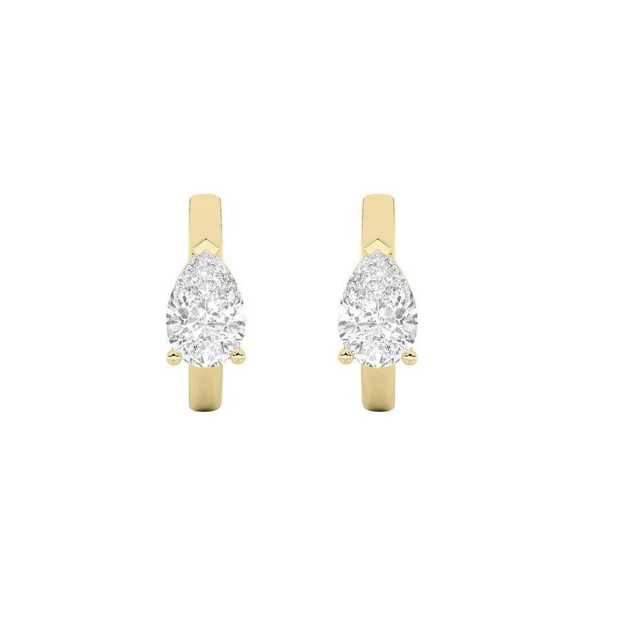 Pear Shape Solitaire Huggie Earrings lab grown diamond