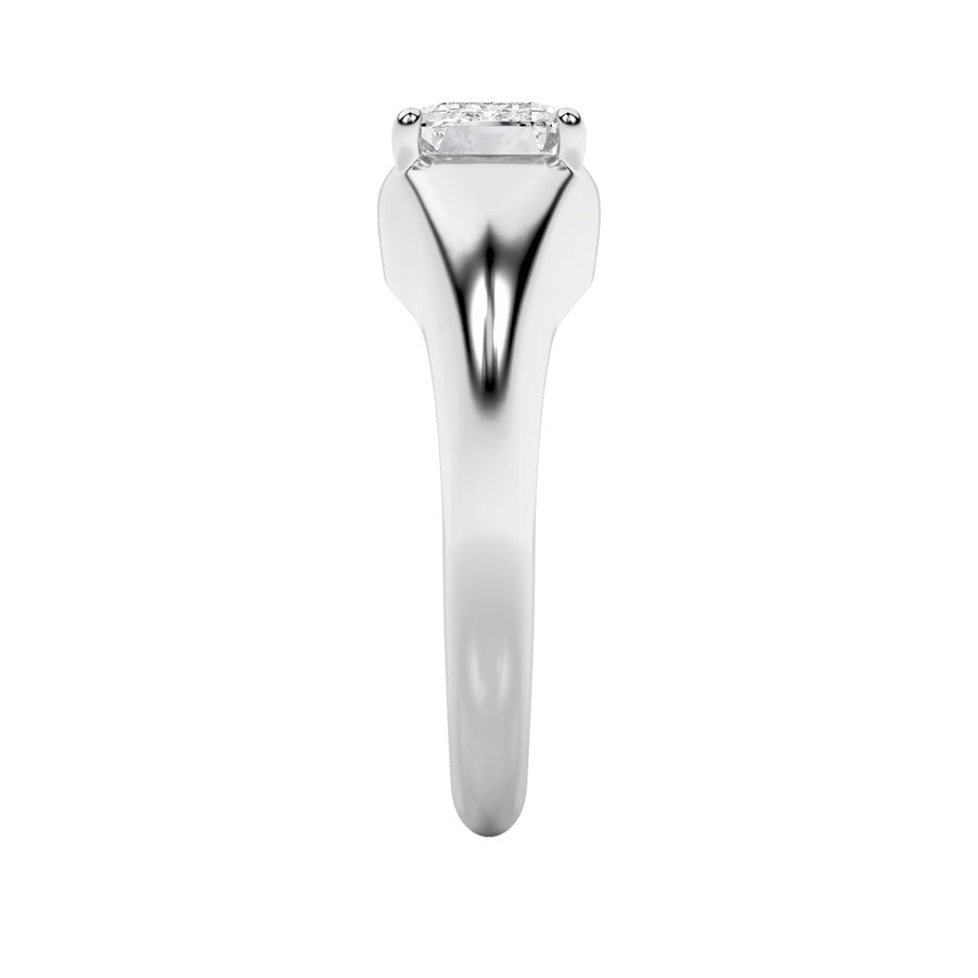 2Cttw Emerald Shaped Lab Grown Diamond (G/VS) EastWest Solitaire Ring in 14K Gold