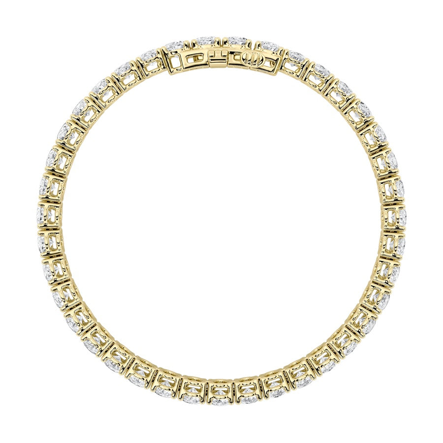 15Cttw Oval Shaped Lab Grown Diamond North South Bracelet in 14K Gold (F/VS)