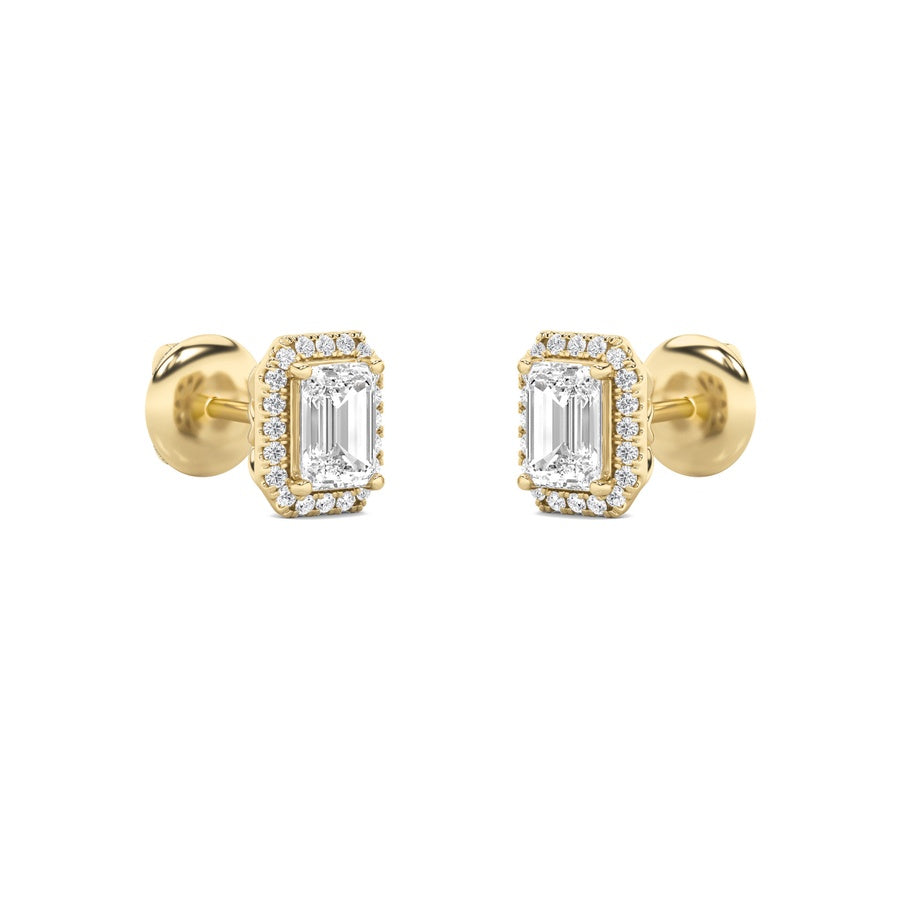 2Cttw Radiant Shaped Lab Grown Diamond (F/VS) Earrings in 14K Gold