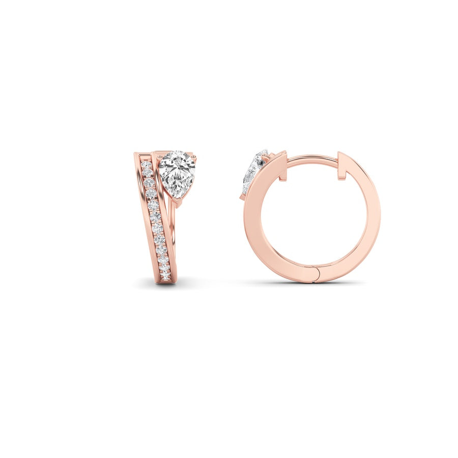1.25Cttw Pear Shaped Lab Grown Diamond (F/VS) Fashion Earrings in 14K Gold