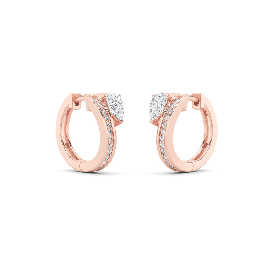 1.25Cttw Pear Shaped Lab Grown Diamond (F/VS) Fashion Earrings in 14K Gold