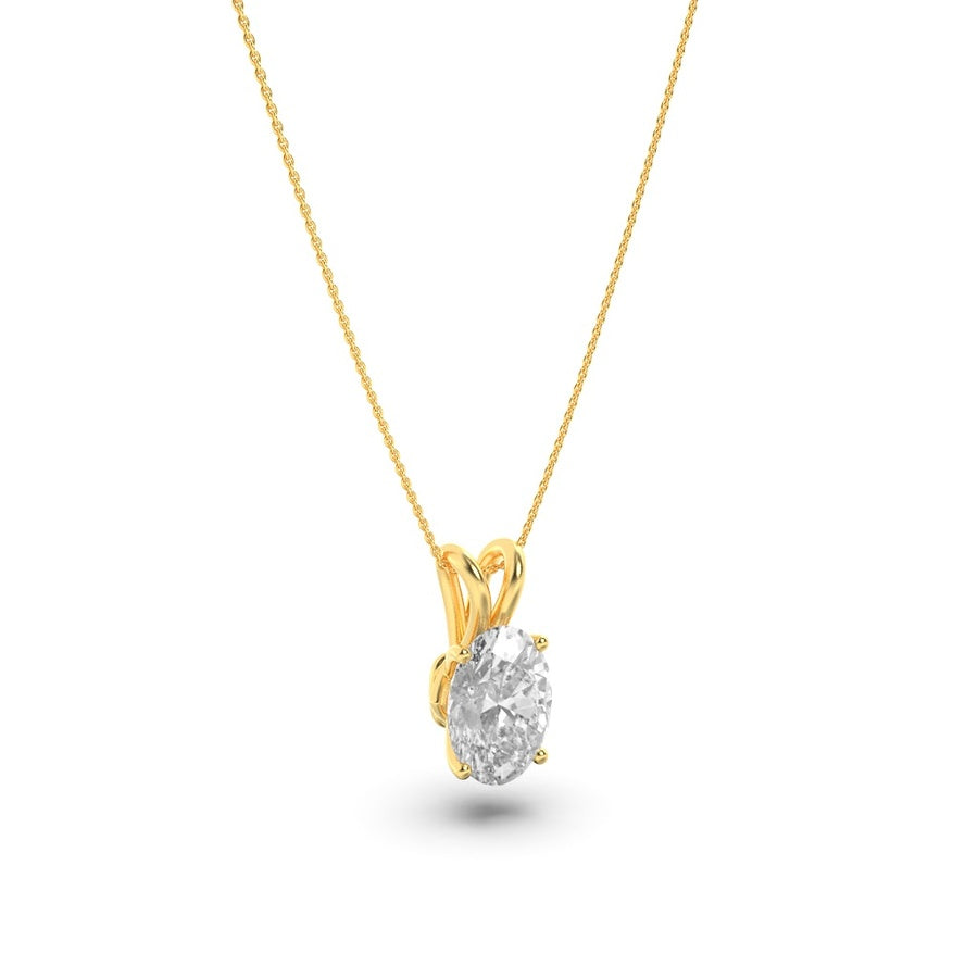 Oval Shape Split Bale Solitaire Pendant lab grown diamond