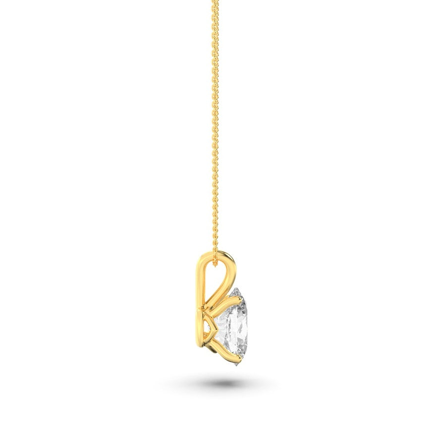 Oval Shape Split Bale Solitaire Pendant lab grown diamond