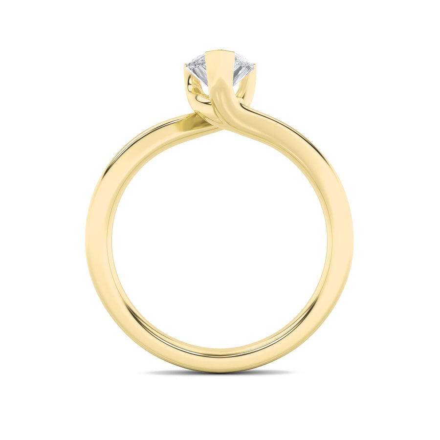 1Cttw Pear Shaped Lab Grown Diamond (F/VS) BypassShank Engagement Ring in 14K Gold