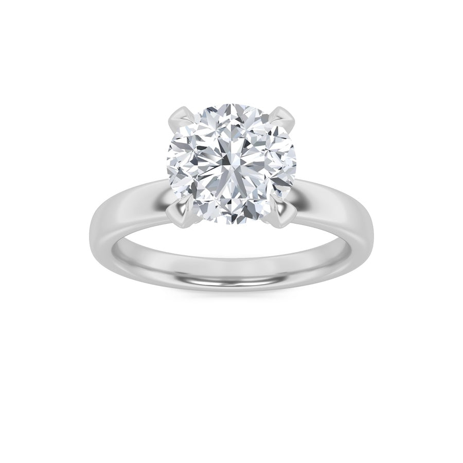 2Cttw Round Shaped Lab Grown Diamond (F/VS) HiddenHalo Petite Shank Ring in 14K Gold
