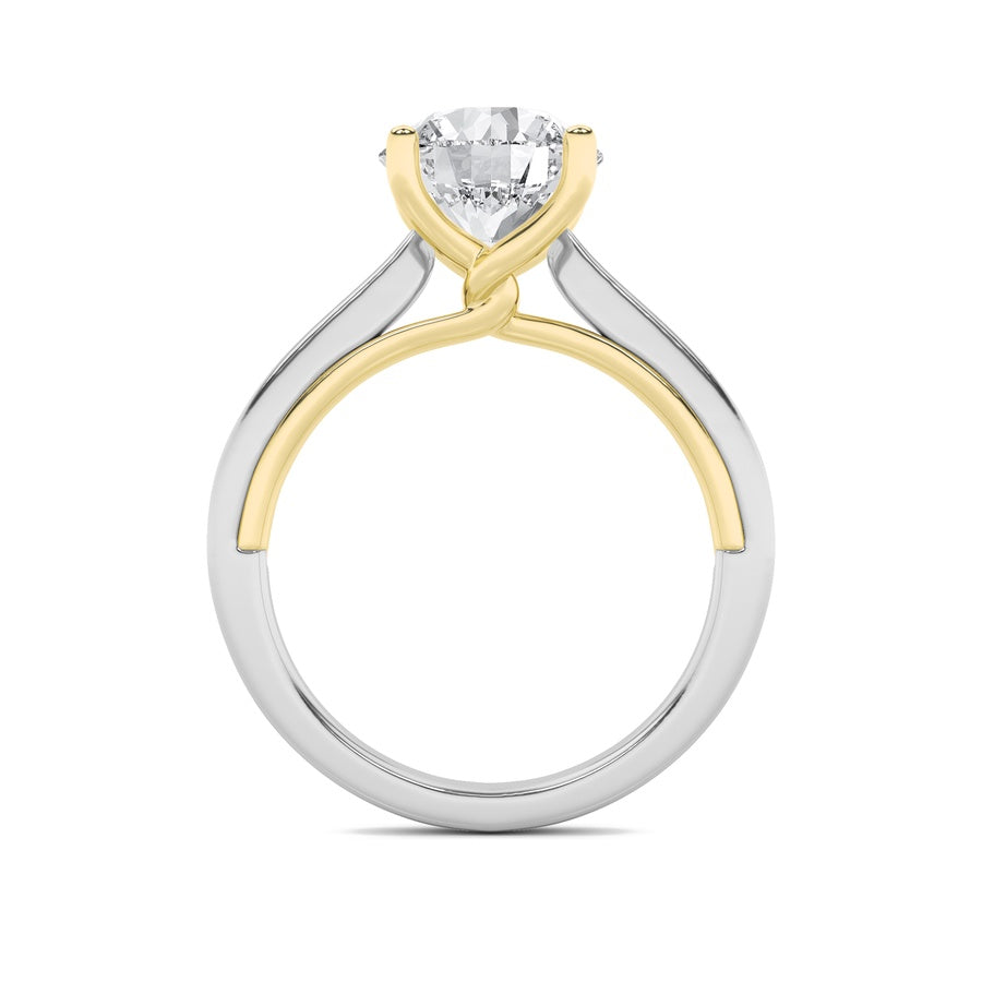 Round Shape Two Tone Twisted Basket Cathedral Shank Solitaire Ring lab grown diamond